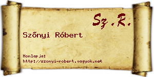 Szőnyi Róbert névjegykártya